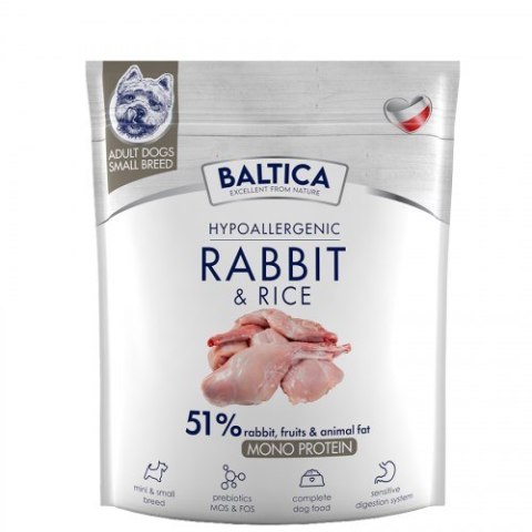 BALTICA BALTICA NUTRACEUTIC Hypoallergenic Rabbit & Rice XS / S 1kg