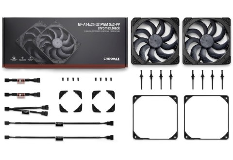 Noctua Wentylator NOCTUA 140mm NF-A14x25 G2 PWM Sx2 PP chromax black