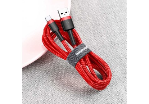 Baseus Kabel Baseus Cafule CATKLF-A09 (USB 2.0 - USB typu C ; 0,50m; kolor czerwony)