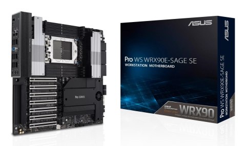 ASUS Płyta główna Asus Pro WS WRX90E-SAGE SE 1x sTR5 AMD ryzen Threadripper PRO 7000 SoC (8x DIMM, 4x SATA, 2x SlimSAS, 4xM.2, 2x10Gb
