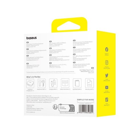 Baseus Słuchawki bezprzewodowe Baseus Bowie E16 (czarny)