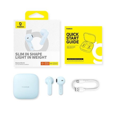 Baseus Słuchawki bezprzewodowe Baseus Bowie E16 niebieski