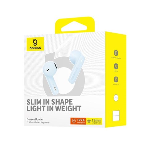 Baseus Słuchawki bezprzewodowe Baseus Bowie E16 niebieski
