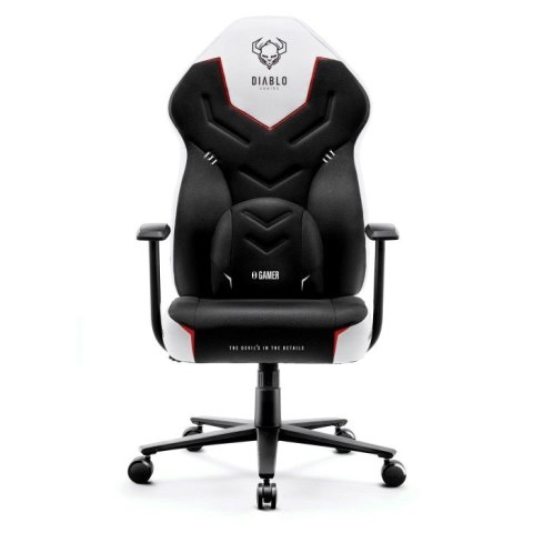DIABLO CHAIRS Fotel gamingowy DIABLO X-GAMER fotel czarno-biały (WYPRZEDAŻ)