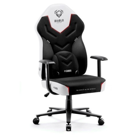 DIABLO CHAIRS Fotel gamingowy DIABLO X-GAMER fotel czarno-biały (WYPRZEDAŻ)