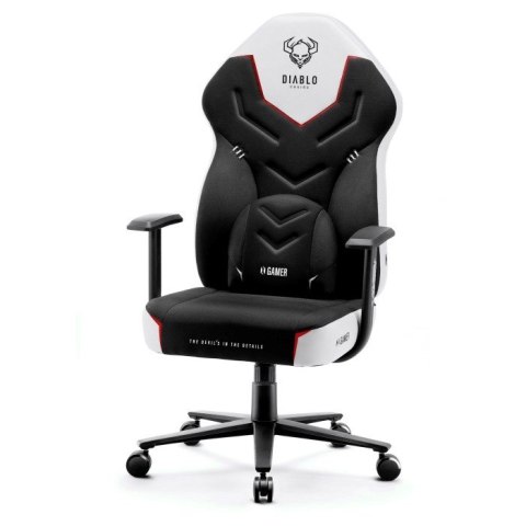 DIABLO CHAIRS Fotel gamingowy DIABLO X-GAMER fotel czarno-biały (WYPRZEDAŻ)