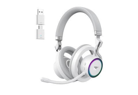 HAVIT Otwarte słuchawki gamingowe bezprzewodowe Havit Fuxi-H8 (białe)