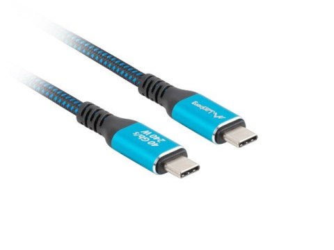 Lanberg LANBERG KABEL USB-C M/M USB4 0.5M 240W 8K 60HZ CZARNO-NIEBIESKI