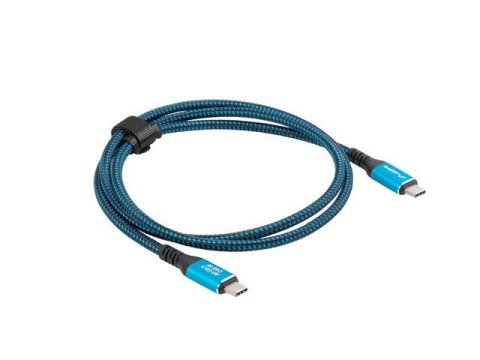 Lanberg LANBERG KABEL USB-C M/M USB4 0.5M 240W 8K 60HZ CZARNO-NIEBIESKI