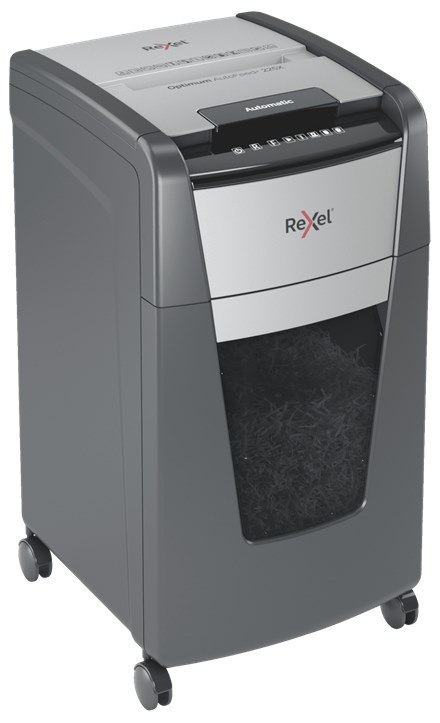 REXEL Rexel Niszczarka Optimum AutoFeed+ 225X, (P-4), 225 kartek, 60 l kosz (WYPRZEDAŻ)