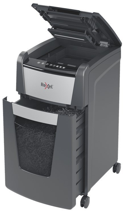 REXEL Rexel Niszczarka Optimum AutoFeed+ 225X, (P-4), 225 kartek, 60 l kosz (WYPRZEDAŻ)