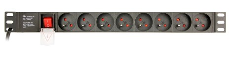 GEMBIRD GEMBIRD LISTWA ZASILAJĄCA RACK 19" PDU EG-PDU-014-FC14 1U, 16A, 8X FRANCUSKIE GNIAZDO, WTYK C14, KABEL 3M