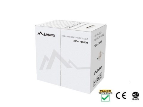 Lanberg Kabel sieciowy Lanberg LCU5-12CU-0305-S (UTP; 305m; kat. 5e; kolor szary)