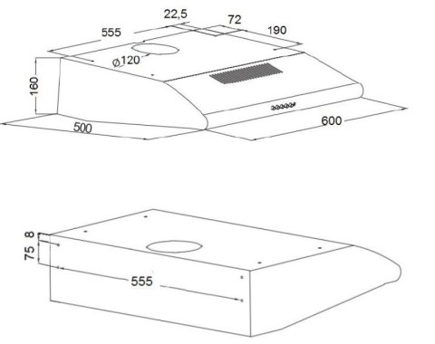 AKPO Okap podszafkowy AKPO WK-7 P 3050 INOX (500mm; kolor inox)