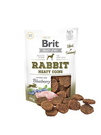 Brit Brit Jerky Rabbit Meaty Coins - Królik - przysmak dla psa - 80g