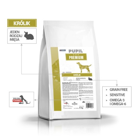 PUPIL PUPIL Premium mono bogata w królika All Breads 8 kg