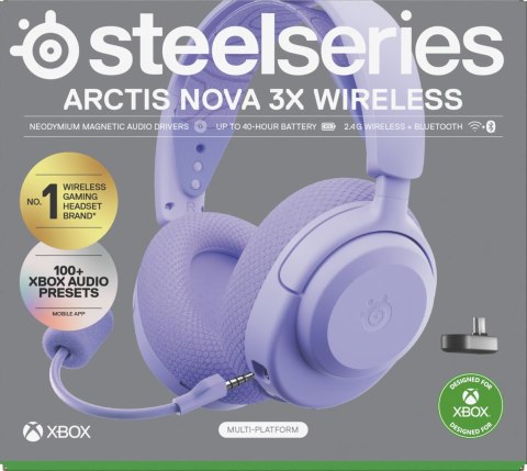 SteelSeries Słuchawki Steelseries Arctis Nova 3X Wireless for Xbox, Levander (WYPRZEDAŻ)