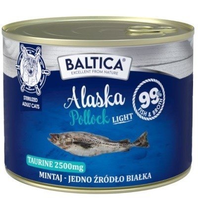 BALTICA BALTICA EXCELLENT Karma mokra kot Alaska Pollock LIGHT (Mintaj) 185g