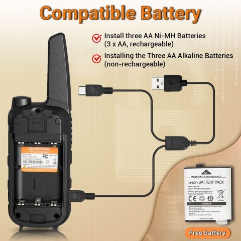 BAOFENG Krótkofalówka Baofeng BF-T25E pomarańczowa, 2 sztuki (WYPRZEDAŻ)