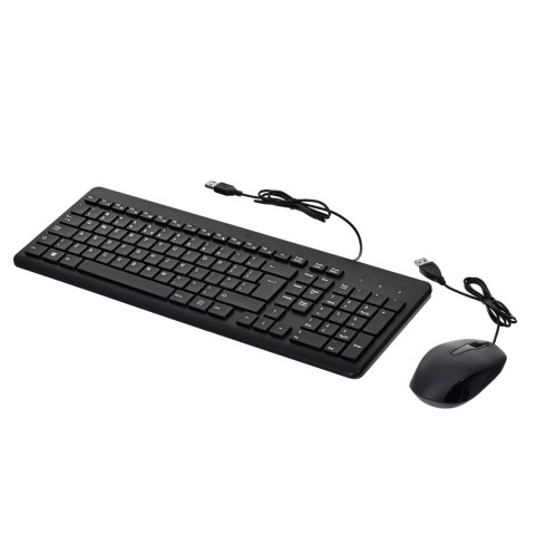 Hewlett-Packard Zestaw klawiatura + mysz HP 150 Wired Mouse and Keyboard przewodowe czarne 240J7AA