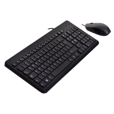 Hewlett-Packard Zestaw klawiatura + mysz HP 150 Wired Mouse and Keyboard przewodowe czarne 240J7AA