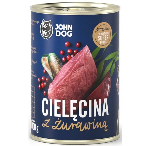 JOHN DOG John Dog BERRY Adult cielęcina z żurawiną 800g