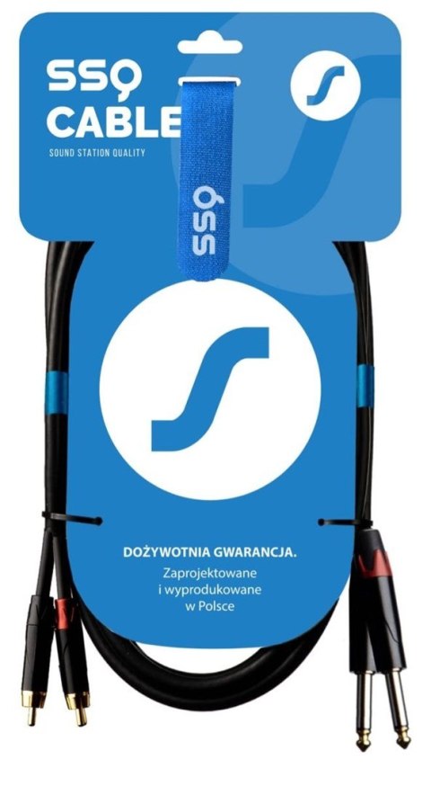 SOUND STATION QUALITY (SSQ) SSQ RCAJM3 - kabel 3 metrowy 2xRCA- 2x JACK MONO 6,3mm