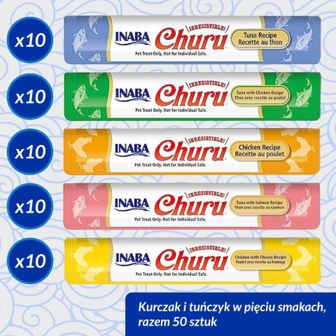 INABA INABA CHURU Varieties Tuńczyk i Kurczak -kot 50x14g