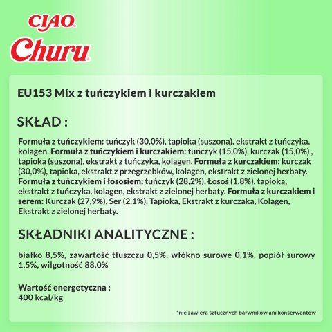 INABA INABA CHURU Varieties Tuńczyk i Kurczak -kot 50x14g