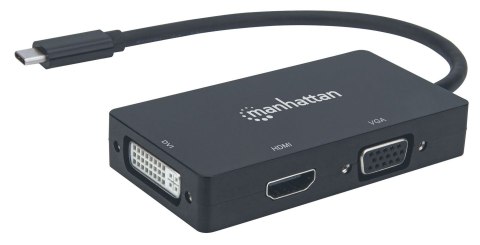 Manhattan MANHATTAN ADAPTER MULTIPORT USB-C 3.1 NA HDMI/DVI/VGA M/F