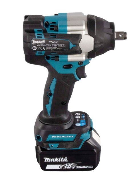 MAKITA Klucz udarowy akumulatorowy MAKITA DTW700RTJ wkrętak 1/2" 2x LXT 18V 5,0Ah Czarny, Niebieski
