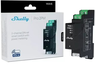 Shelly Sterownik dwukanałowy na szynę DIN Z-Wave Shelly Wave Pro 2PM LR