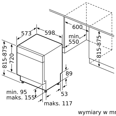 BOSCH Zmywarka do zabudowy BOSCH SMU2HVS06E
