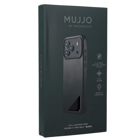 MUJJO Etui skórzane do iPhone 17 Pro Max Black Mujjo