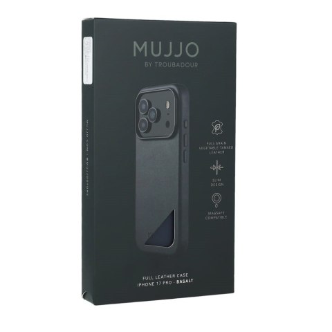 MUJJO Etui skórzane do iPhone 17 Pro basalt Mujjo