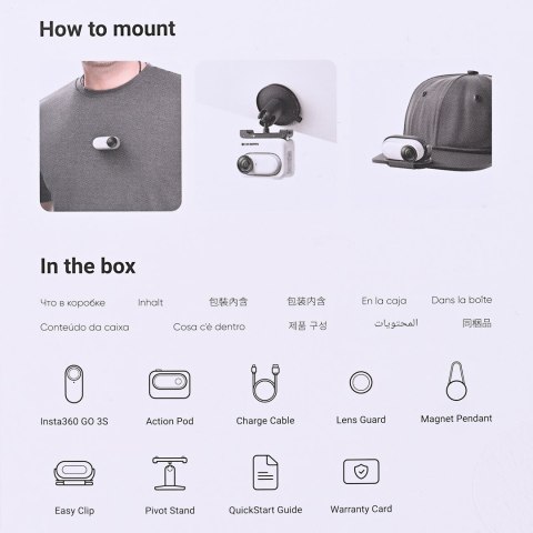 Insta360 Insta360 GO 3S (64GB) Biała - Kamera Sportowa 4K 39g