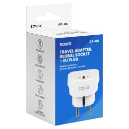 SAVIO SAVIO ADAPTER PODRÓŻNY GNIAZDO GLOBALNE - WTYK EU AP-06