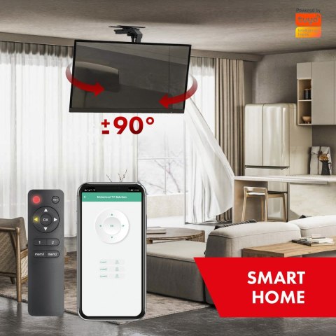 Maclean MACLEAN UCHWYT ELEKTRYCZNY DO TV, SUFITOWY, TUYA, MAX. VESA 800X400, REG. W POZ. +90°~-90°, DLA TV 43-86", MAX. 45KG MC-109 T