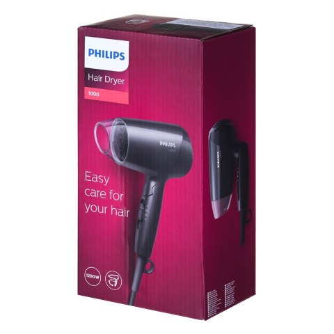 Suszarka do włosów Philips EssentialCare BHC010/10 (1200W; kolor czarny) Suszarka do włosów Philips EssentialCare BHC010/10 (1200W; kolor czarny)