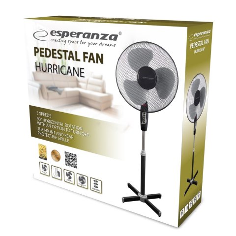 Wentylator stojący Esperanza Hurricane EHF001KE (kolor szary) Wentylator stojący Esperanza Hurricane EHF001KE (kolor szary)