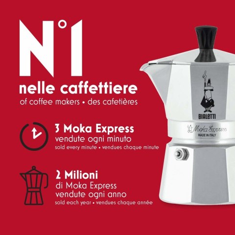 Zaparzacz BIALETTI Moka Express (kolor srebrny) (WYPRZEDAŻ) Zaparzacz BIALETTI Moka Express (kolor srebrny) (WYPRZEDAŻ)