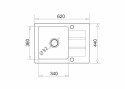 Maidsinks Czarny zlewozmywak granitowy Maidsinks 62x44 1B 1D karbon (Pyragranit; kolor czarny)