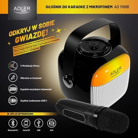 Głośnik bluetooth ADLER AD 1199b Głośnik bluetooth ADLER AD 1199b