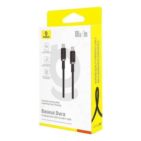 Kabel Baseus Dura Typ C-Typ C 100W 1m czarno-złoty Kabel Baseus Dura Typ C-Typ C 100W 1m czarno-złoty