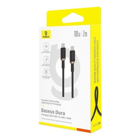 Kabel Baseus Dura Typ C-Typ C 100W 2m (czarno-złoty) Kabel Baseus Dura Typ C-Typ C 100W 2m (czarno-złoty)