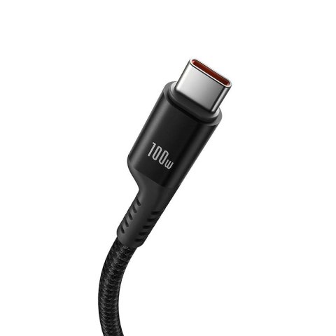 Kabel Baseus Fish-Eye Typ C-Typ C 100W 1m (czarny) Kabel Baseus Fish-Eye Typ C-Typ C 100W 1m (czarny)