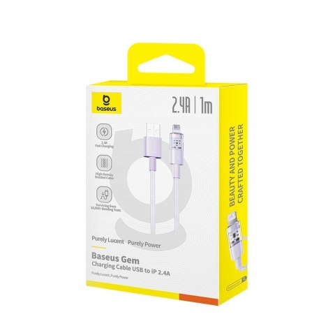 Kabel Baseus Gem 2.4A 1m (fioletowy) Kabel Baseus Gem 2.4A 1m (fioletowy)