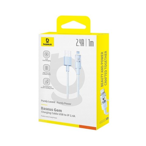 Kabel Baseus Gem 2.4A 1m (niebieski) Kabel Baseus Gem 2.4A 1m (niebieski)