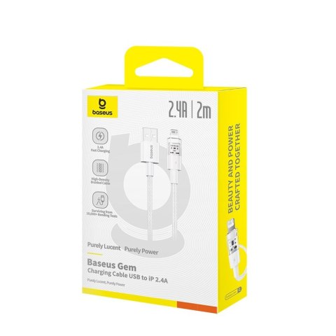 Kabel Baseus Gem 2.4A 2m (biały) Kabel Baseus Gem 2.4A 2m (biały)