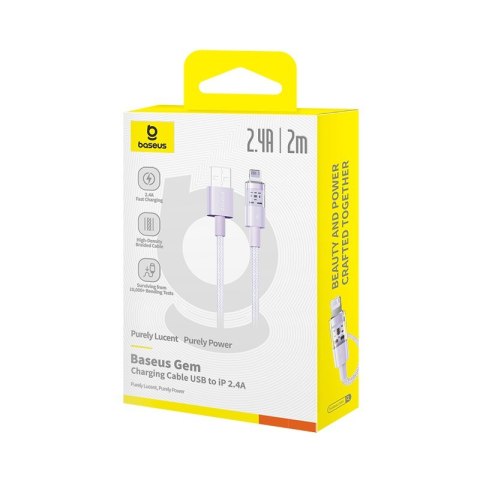 Kabel Baseus Gem 2.4A 2m (fioletowy) Kabel Baseus Gem 2.4A 2m (fioletowy)